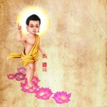 Phat Dan Vesak Buddha Baby Painting Parchment Background